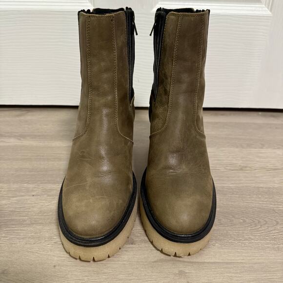 Free People James Chelsea Women's Olive Green Leather Boots Size 7.5 - Picture 13 of 13